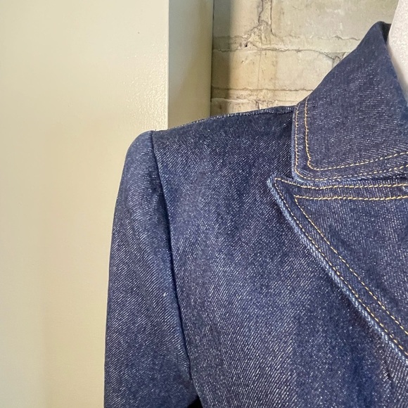 AVEC LES FILLES Tailored Double-Breasted Maxi, Denim Trench Coat, Sz. XS - Picture 6 of 16